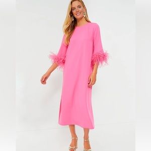 TUCKERNUCK Hot Pink Feather Jamie Dress, NWT, S